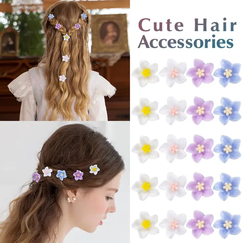 Miniatura 3 de YISSION Mini pinzas para el pelo de flores, horquillas y pasadores para niñas, mujeres