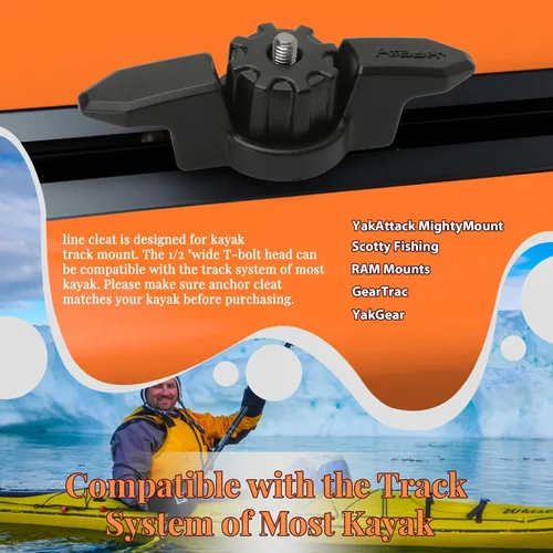 Miniatura 2 de Tacos de anclaje para kayak para montaje en pista de kayak, soporte de pista de tacos de kayak estándar, Tacos de cuerda para accesorios de montaje