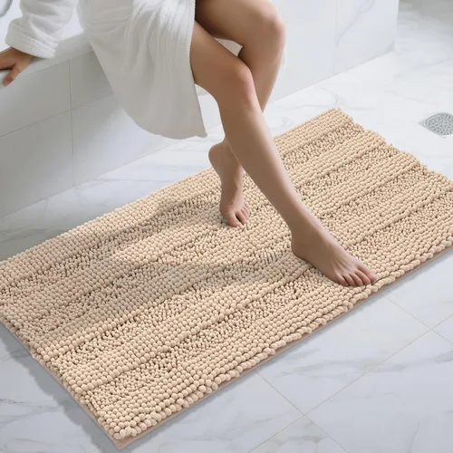 Miniatura 57 de Yimobra Alfombras lavables para baño, alfombra de baño de chenilla súper suave y absorbente para piso y alfombra, alfombra antideslizante de secado