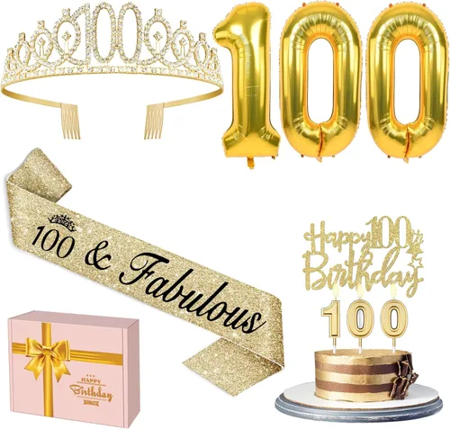 Miniatura 53 de Decoraciones doradas de 70 cumpleaños para mujer con banda y tiara de cumpleaños 70, adorno para pastel y velas, globos de números, regalos de 70