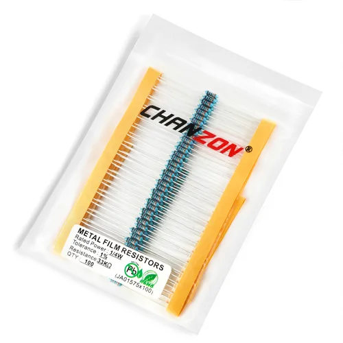 Miniatura 59 de Chanzon 100pcs 1/4W (0.25W) 62 Ohmios Resistencia fija de película metálica Ohmios 0.01 ±1% Tolerancia 62R MF Resistencias de orificio pasante