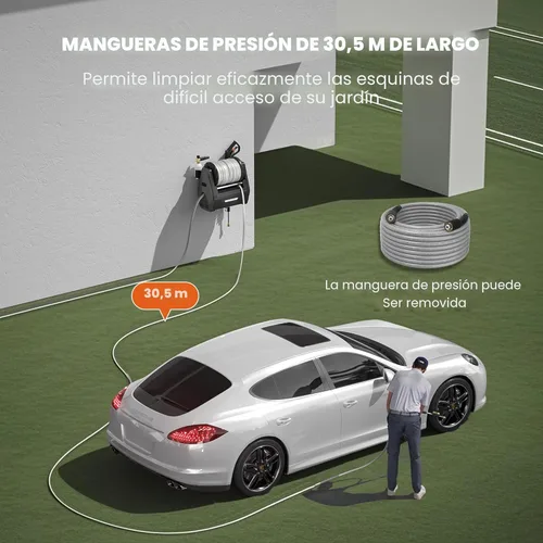 Miniatura 5 de Giraffe Tools Grandfalls - Hidrolavadora retráctil de montaje en pared Plus, máximo 2900 PSI 2.2 GPM, hidrolavadora eléctrica con manguera