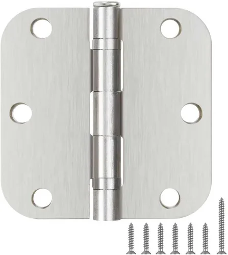 Miniatura 20 de Paquete de 12 bisagras redondeadas para puerta, con radio de 5/8 de pulgada, negro mate, 3.5 x 3.5 pulgadas Negro mate redondeado