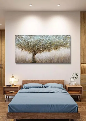 Miniatura 5 de Tiancheng Arte de lienzo abstracto de 30 x 60 pulgadas, pintura al óleo 100% pintada a mano, piezas de arte de pared enmarcadas, pinturas de lienzo