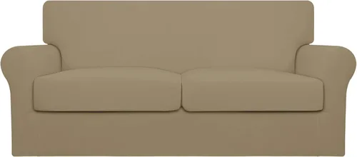 Miniatura 28 de Easy-Going Funda de sofá suave y elástica de 3 piezas para perros, funda de sofá lavable para sofá de 2 cojines separados, protector elástico
