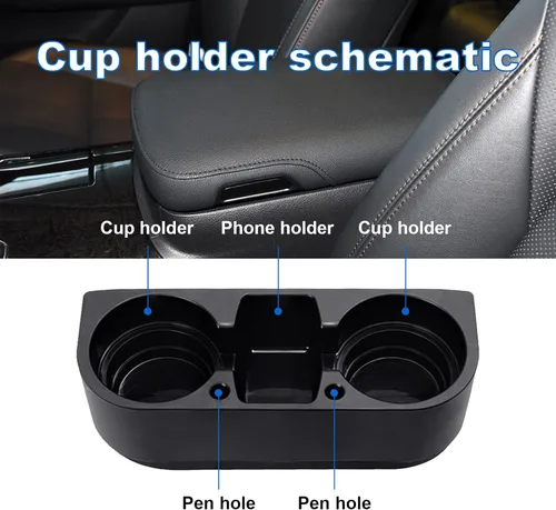 Miniatura 3 de Augeny Organizador de Asiento de Coche, Caja de Almacenamiento Multifuncional Portátil para Consola Central, Organizador de Espacio de Asiento