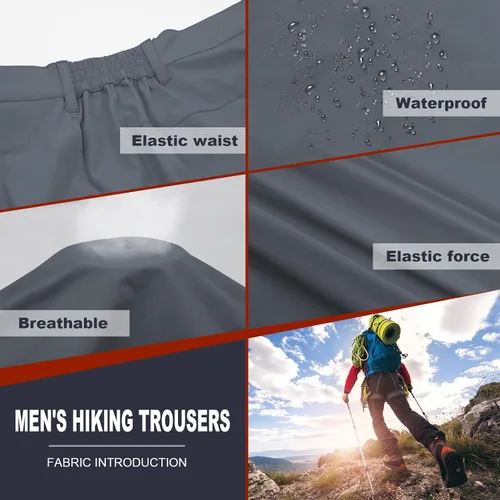 Miniatura 4 de MEETYOO Pantalones cargo de senderismo para hombre, impermeables, tácticos, ligeros, elásticos, para acampar