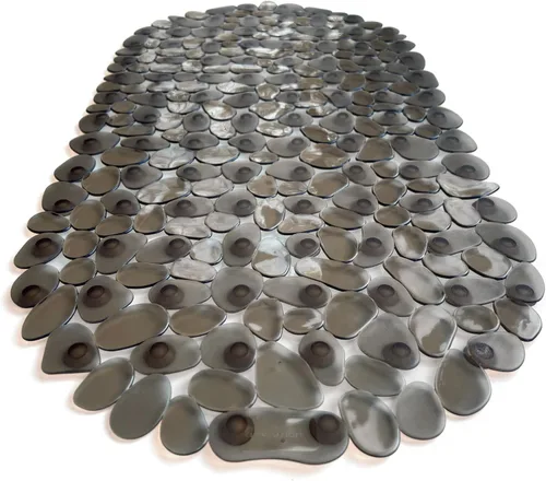 Miniatura 20 de Alfombra antideslizante para bañera y ducha "Pebbles" de 27 x 14 pulgadas, ovalada, no tóxica, segura, limpia, lavable a máquina, agarre y drenaje