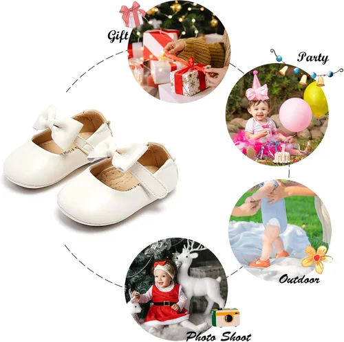 Miniatura 193 de Felix & Flora Zapatos de bebé de suela suave - Zapatos de bebé para caminar, mocasines, suela de goma, zapatos de cuna