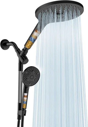 Miniatura 14 de MakeFit Combo de Cabezal de Ducha de Lluvia con Doble Filtro, Cabezal de Ducha de Mano con Barra Ajustable - Cabezal de Ducha de Lluvia y Cabezal