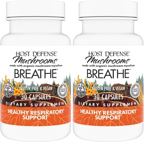 Host Defense Breathe* Cápsulas – Suplemento de hongos de apoyo inmunológico y respiratorio – Suplemento herbario para la salud pulmonar con Chaga,