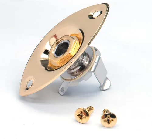 Miniatura 8 de Metal 1/4 "Oval Guitarra Entrada Jack Salida Placa Jackplate Socket para Fender Strat Tele (Cromo)