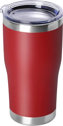 Miniatura 37 de DOMICARE vaso de doble pared con aislamiento al vacío, 20 onzas, con tapa, vaso de viaje de acero inoxidable, vaso de café con recubrimiento