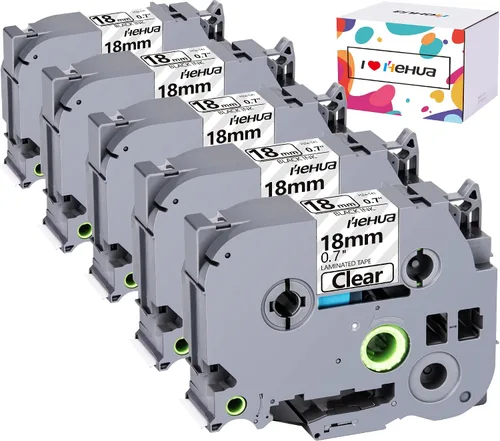 Hehua Cinta de repuesto para rotuladora Brother TZe-141 TZe141 TZ-141 TZ141 compatible con cinta TZe de 0.709 in 0.7 laminado transparente para