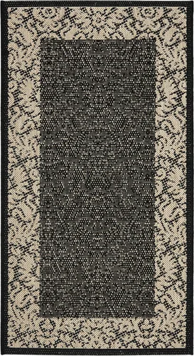 Miniatura 2 de SAFAVIEH Courtyard Collection - Alfombra decorativa de 2 x 3 pies 7 pulgadas, color negro y arena, no desprende pelusa y de fácil cuidado