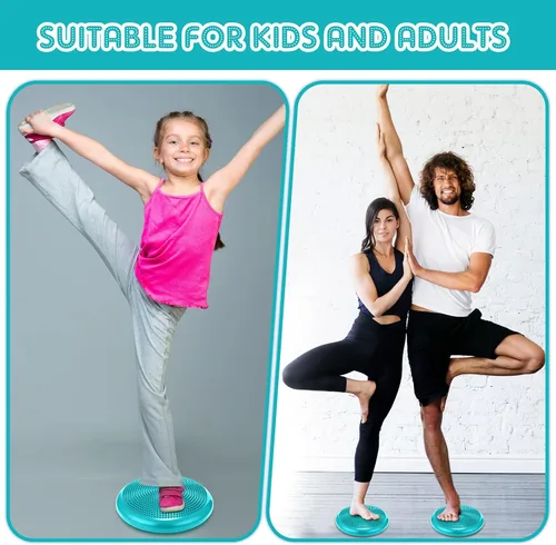 Miniatura 6 de Jerify 4 Piezas Cojín de Equilibrio Inflable Flexible para Asiento Oscilante, Almohadilla de Equilibrio de Estabilidad, Disco de Equilibrio, Asiento