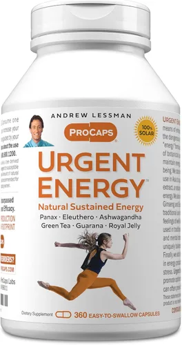 ANDREW LESSMAN Urgent Energy 360 cápsulas - Proporciona un medio seguro y saludable para mejorar los niveles de energía y la sensación de bienestar,
