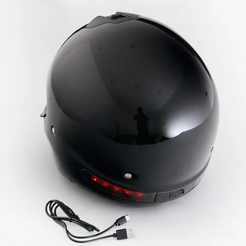Miniatura 6 de Casco de cara abierta de cara completa, cascos modulares de motocicleta con luz LED para adultos, unisex, para adultos, scooter, bicicleta de calle