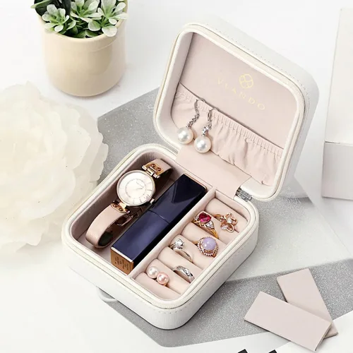 Miniatura 5 de Caja de joyas portátil, pequeña, para viaje, de Vlando