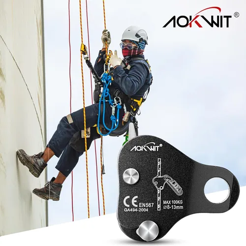Miniatura 12 de Cuerda de escalada Ascender Grab Protección contra caídas Dispositivo de Belay Equipo de escalada de árboles, Equipo de rapel Ascensor de cuerda