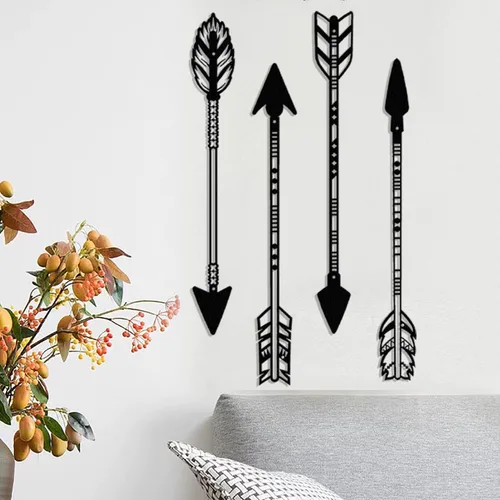 DUOOLN Decoración de Flecha de Metal Arte de Pared Nativo Americano Estilo Rústico de Granja Letrero de Pared 4 Piezas Flechas de 17 Pulgadas