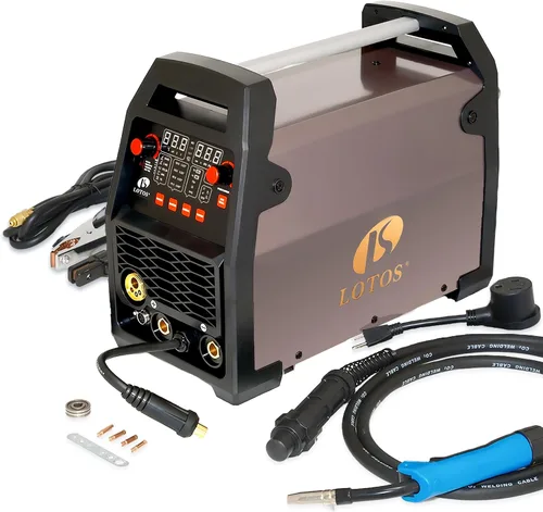 LOTOS MIG180 Soldador MIG de 180A, 6 en 1 Gas MIG, MIG con Núcleo de Fundente sin Gas, Electrodo, TIG con Elevación, Punteo, Máquina de Soldadura