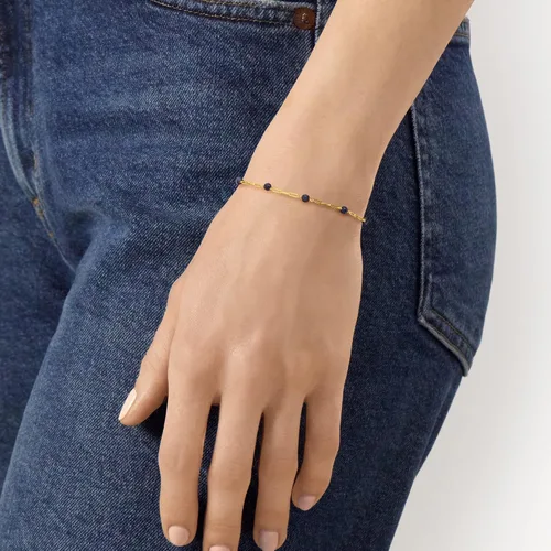 Miniatura 2 de RS Pure by Ross-Simons - Pulsera de bolo con clip de papel de oro amarillo de 14 quilates, 8 pulgadas, Gema, zafiro