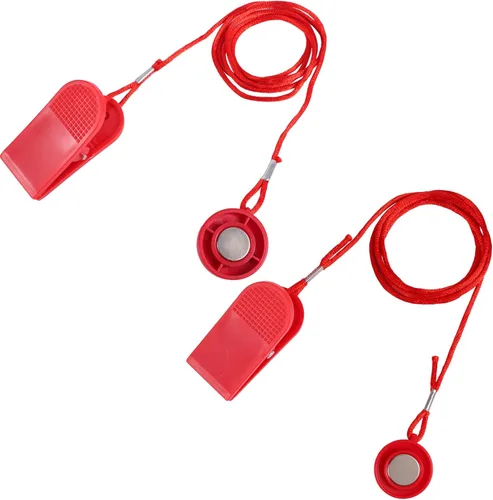 lasuroa 2pcs Treadmill Magnet Safety Keys, 2 Styles Treadmill Magnetic Key Replacement Round Universal Running Machine Emergency Stop Safety Switch