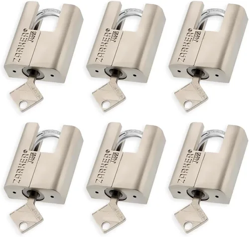 Miniatura 12 de J45S candado con llave, cerradura de grillete de acero inoxidable resistente, 3 llaves, almacenamiento impermeable y a prueba de óxido, almacenes