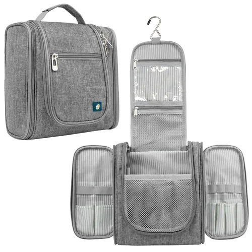 Miniatura 14 de PAVILIA - Bolsa de aseo para viaje para mujeres y hombres, organizador cosmético colgante, bolsa de maquillaje resistente al agua para accesorios