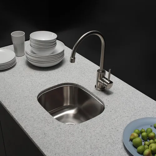 Miniatura 11 de Kraus Premier KBU17 Fregadero de cocina de acero inoxidable de calibre 18, de un tazón, de montaje por debajo para barra de cocina, 35.56 cm