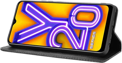 Miniatura 4 de Funda para Vivo Y20 2020, funda para Vivo Y20 2020 V2029 / Y20i V2027 Funda de piel sintética con tapa negra