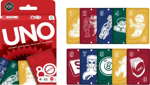 Miniatura 5 de Mattel Games UNO Mattel 80th Ruby Red Juego de cartas para niños, adultos y noches familiares, noches de juego, viajes, camping y fiestas.