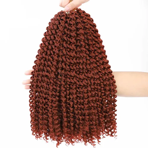Miniatura 37 de Cabello Passion Twist de 24 pulgadas, 8 paquetes de cabello Passion Twist de ganchillo para mujeres, cabello trenzado Passion Twists largo bohemio