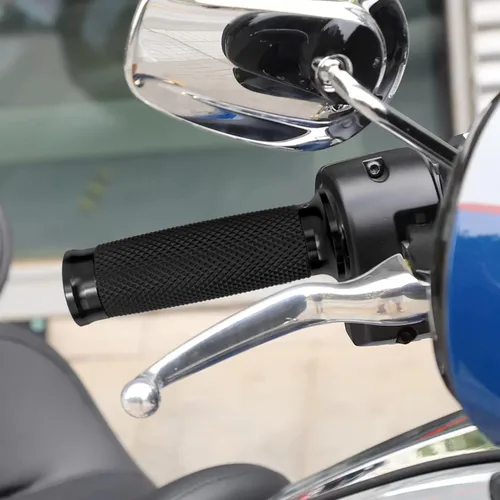 Miniatura 3 de 1" Electronic Throttle Defiance Handlebar Grips 25mm Hand Grips Fit for Harley Touring Street Glide Road King Road Glide Electra Glide #2 Negro
