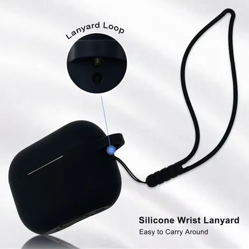 Miniatura 4 de Funda compatible con Airpods Pro de 2ª generación 2022, funda protectora de silicona suave con llavero de pulsera para Apple Airpods Pro 2 funda