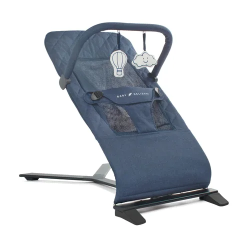 Mecedora portátil Baby Delight Alpine Deluxe para bebés, 0 – 6 meses, tela acolchada en color índigo Índigo acolchado