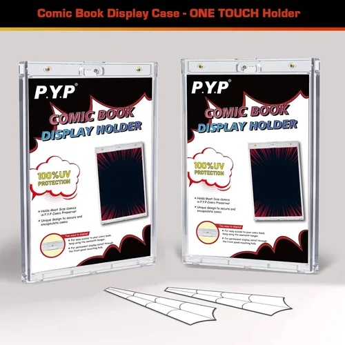 Miniatura 6 de Estuches magnéticos de 2 quilates para cómics – Soportes transparentes para cómics de un solo toque, protectores de losas de cómics de protección