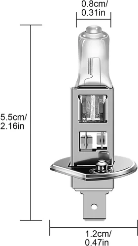 Miniatura 7 de WinPower Bombilla halógena H1 para faros delanteros, luz blanca cálida súper brillante de 55 W 4300 K, luz antiniebla de haz alto y bajo, lámpara