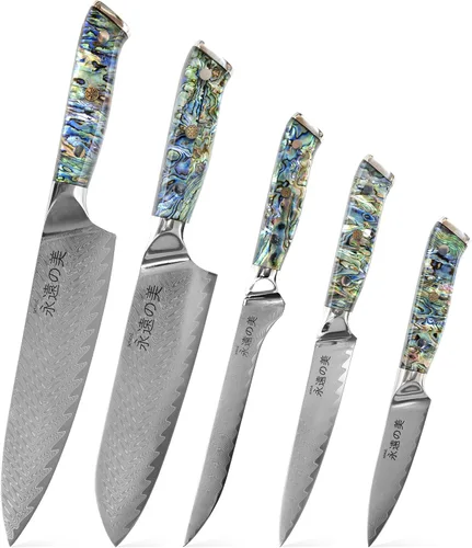 Miniatura 11 de Cuchillo de cocina de Damasco, acero de damasco de 67 capas, juego de cuchillos de chef profesionales de 13 pulgadas para cocina, mango ergonómico