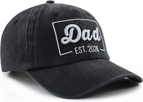 Miniatura 3 de Funny Dad Est 2023 - Gorra de béisbol para hombre, ajustable de algodón lavado bordado en 3D