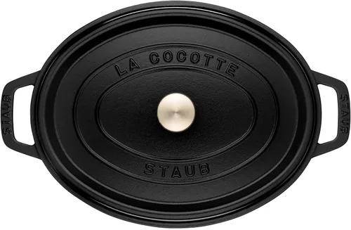 Miniatura 4 de Staub Horno holandés ovalado de 8.5 cuartos de galón, color negro mate 01) Negro