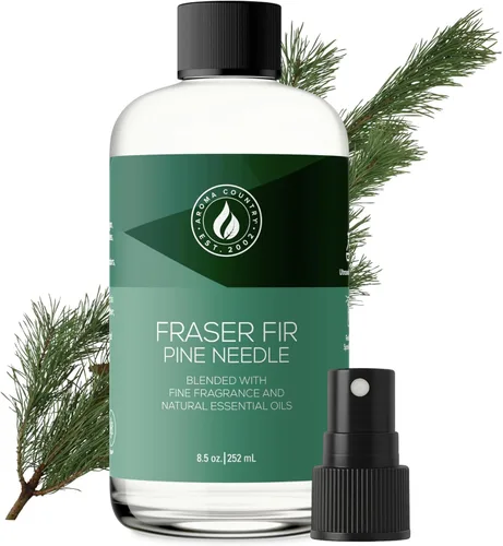Aroma Country Aceite Difusor de Árbol de Navidad Fraser Fir - Aceites Esenciales de Lujo para Recarga de Difusor y Ambientador en Aerosol para