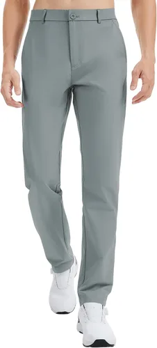 Miniatura 7 de LETAOTAO Pantalones de golf altos para hombre, pantalones de vestir de trabajo de 32/34 pulgadas, 36/38 pulgadas, elásticos, ligeros, de ajuste