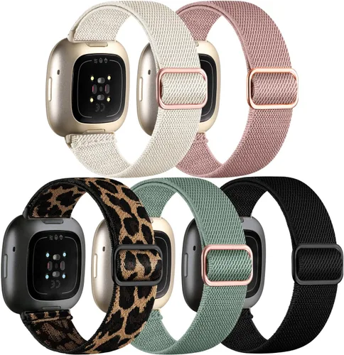 Miniatura 13 de Adorve Compatible con Correas Fitbit Versa 3/Correa Fitbit Versa 4/Correas Fitbit Sense para Hombres Mujeres, Correa de Nylon Elástica Ajustable