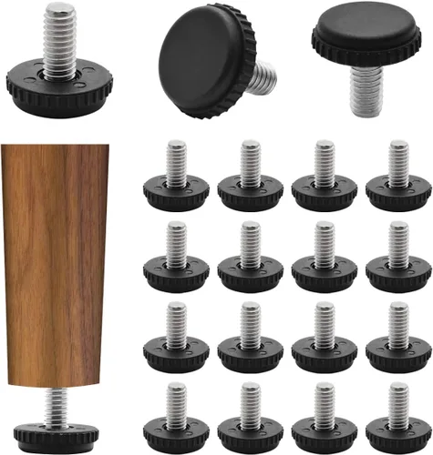 Miniatura 9 de 5/16" - 18 pies niveladores UNC, 8 niveladores de patas ajustables, niveladores de muebles atornillados con tuercas en T para armario, sofá