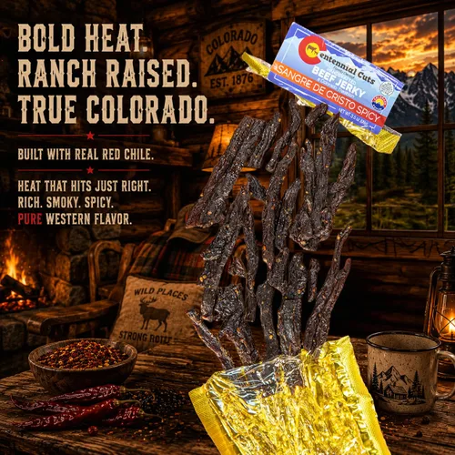 Miniatura 5 de Centennial Cuts - Sangre De Cristo Spicy Beef Jerky - 3.5 oz, de propiedad familiar, snack proteico