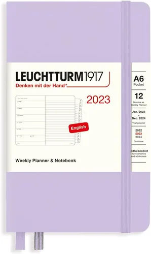 Miniatura 13 de LEUCHTTURM1917 - Agenda semanal y cuaderno mediano (A5) 2023 con folleto extra, rojo (1 de enero - 31 de diciembre de 2023)