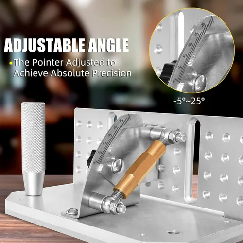Miniatura 2 de Plantilla de cuchillo para amoladora de correa, localizador de afilado de 9-3/4 pulgadas de largo, ángulo ajustable de -5° ~ 25°, plantilla