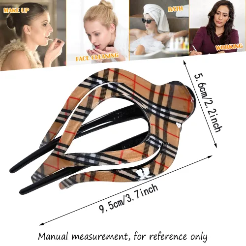 Miniatura 6 de 2 pinzas para el cabello con forma de corazón para cola de caballo, pasadores elegantes para mujeres, accesorios para el cabello rizado (celosía)